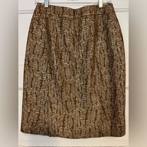 J Crew Metallic Gold Pencil Skirt